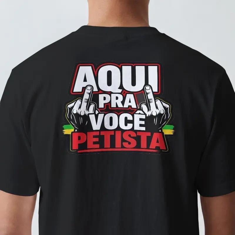 Camiseta Aqui Pra Você Petista preta